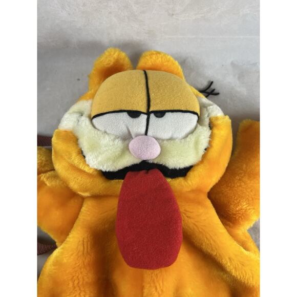 Garfield Cat Plush Backpack Adjustable Straps Zipper Pouch 15 x 18 - Picture 2 of 5